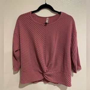 Women’s pink crop sweater, size XL